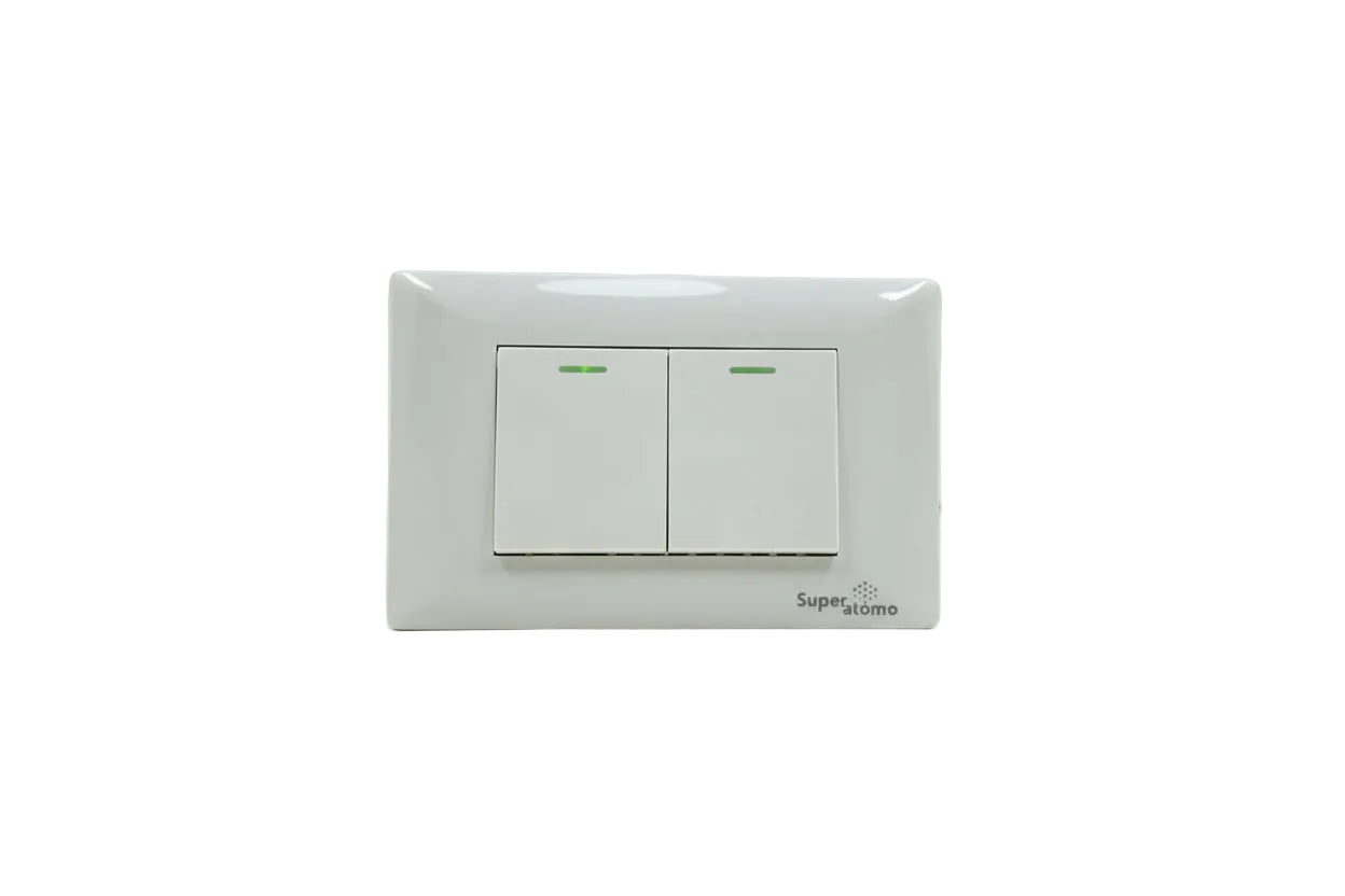 PLACA  CON  2  INTERRUPTORES  DE  ESCALERA  DE  1.5  MÓDULOS Imagen principal del producto
